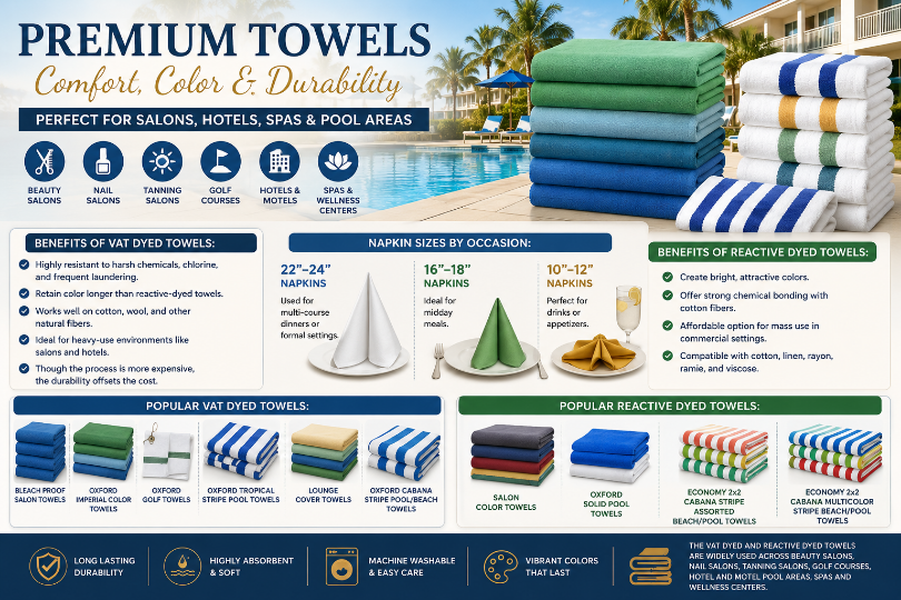Vat Dyed vs Reactive Dyed Towels: Best Options for Salons, Spas & Hotels
